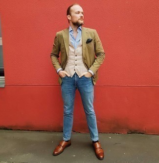 Hellbeige Weste kombinieren – 255 Herren Outfits