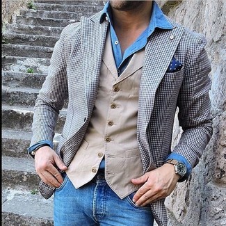 Hellbeige Weste kombinieren – 255 Herren Outfits