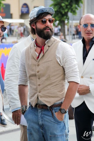 Hellbeige Weste kombinieren – 255 Herren Outfits