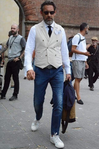 Hellbeige Weste kombinieren – 255 Herren Outfits