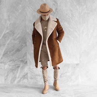 Hellbeige Wollhut kombinieren – 9 Winter Herren Outfits