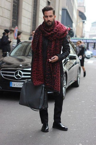 dunkelgraue Shopper Tasche aus Leder von Maison Margiela