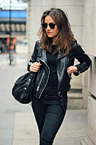 schwarze Shopper Tasche aus Leder von Aspinal of London