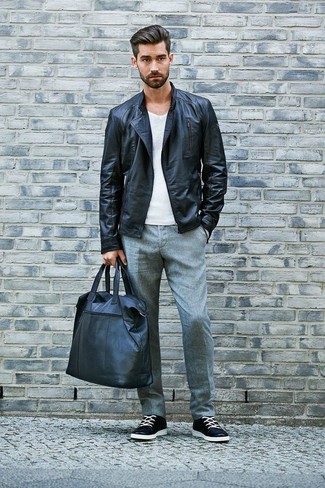 schwarze Shopper Tasche aus Leder von Calvin Klein Jeans