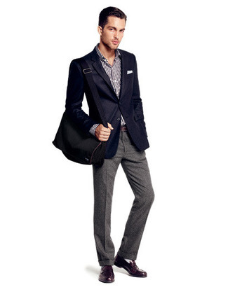 Schwarzes und weißes Langarmhemd mit Vichy-Muster kombinieren – 19 Herren Outfits
