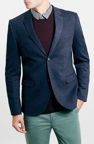 Schwarzes und weißes Langarmhemd mit Vichy-Muster kombinieren – 19 Herren Outfits