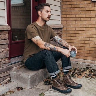 Schwarze und weiße horizontal gestreifte Socken kombinieren – 73 Herren Outfits