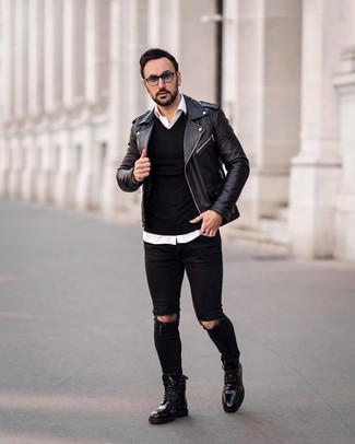 Schwarzes Perlen Armband kombinieren – 44 Herren Outfits kühl Wetter