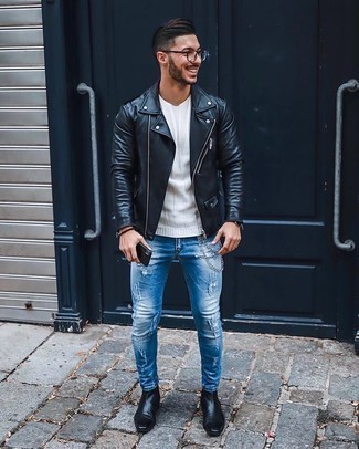 Schwarzes Perlen Armband kombinieren – 44 Herren Outfits kühl Wetter