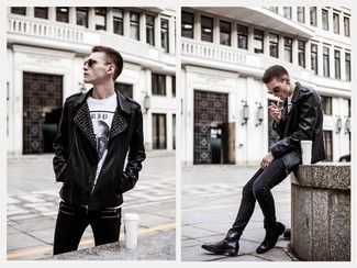 Welche Chelsea Boots mit schwarzer Bikerjacke zu tragen – 297 Herren Outfits