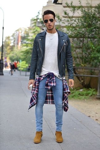 Welche Chelsea Boots mit schwarzer Bikerjacke zu tragen – 297 Herren Outfits