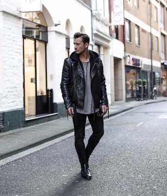 Welche Chelsea Boots mit schwarzer Bikerjacke zu tragen – 297 Herren Outfits