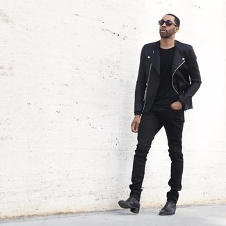 Welche Chelsea Boots mit schwarzer Bikerjacke zu tragen – 297 Herren Outfits