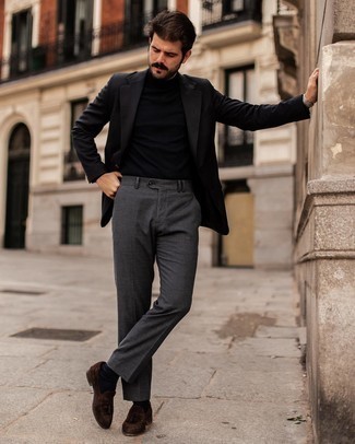 Welche Rollkragenpullover mit schwarzen Sakkos zu tragen – 131 Herren Outfits