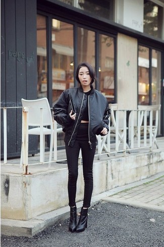 Schwarze Bomberjacke kombinieren – 187 Damen Outfits