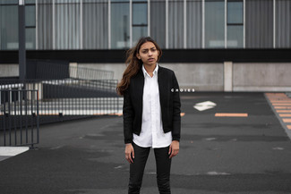 Schwarze Bomberjacke kombinieren – 187 Damen Outfits