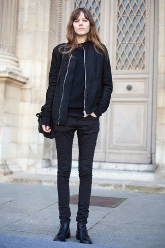 Schwarze Bomberjacke kombinieren – 187 Damen Outfits