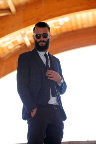 Schwarzen Segeltuchgürtel kombinieren – 245 Herren Outfits