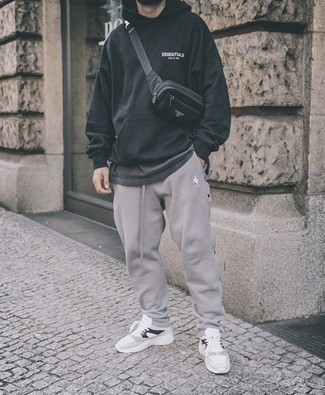 Schwarze Segeltuch Bauchtasche kombinieren – 202 Herren Outfits