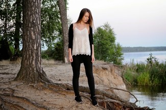 Schwarze Strickjacke kombinieren – 201 Damen Outfits