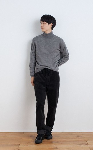 Schwarze Cord Chinohose kombinieren – 64 Herren Outfits