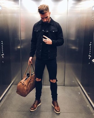 Schwarze Jeansjacke kombinieren – 296 Herren Outfits warm Wetter
