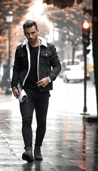 Schwarze Jeansjacke kombinieren – 296 Herren Outfits warm Wetter
