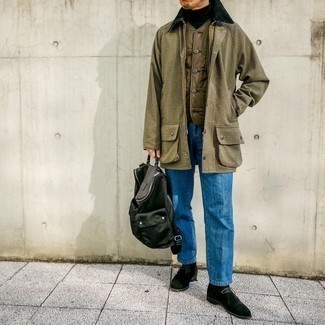 Welche Jacken mit einer Kentkragen und Knöpfen mit schwarzer Chukka-Stiefel zu tragen – 9 Herren Outfits