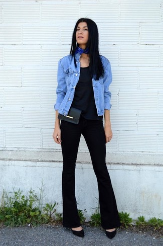 Schwarze Schlaghose kombinieren – 40 Damen Outfits