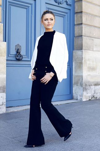 Schwarze Schlaghose kombinieren – 40 Damen Outfits