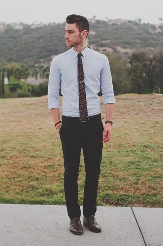 Schwarze Krawatte mit Blumenmuster kombinieren – 19 Herren Outfits