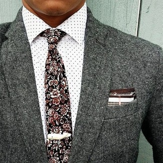 Schwarze Krawatte mit Blumenmuster kombinieren – 19 Herren Outfits
