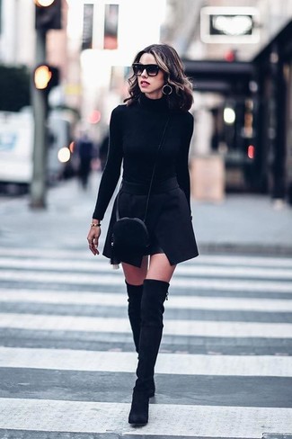 Schwarze Pelz Umhängetasche kombinieren – 12 Damen Outfits