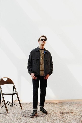 Schwarze Harrington-Jacke kombinieren – 268 Herren Outfits