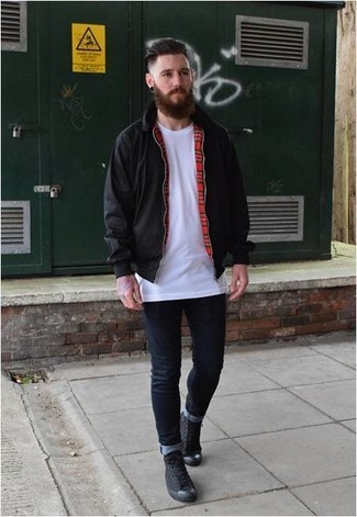 Schwarze Harrington-Jacke kombinieren – 268 Herren Outfits