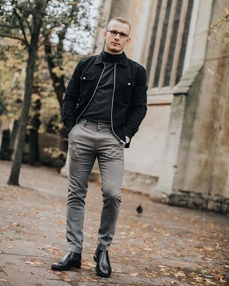 Schwarze Harrington-Jacke kombinieren – 268 Herren Outfits