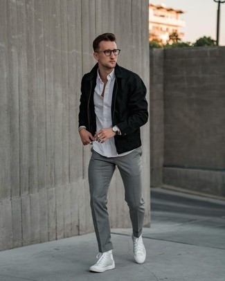 Schwarze Harrington-Jacke kombinieren – 268 Herren Outfits