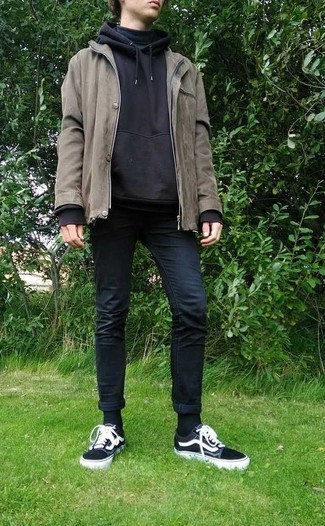 Welche Rollkragenpullover mit schwarzen Pullovers mit einem Kapuze zu tragen – 26 Herren Outfits