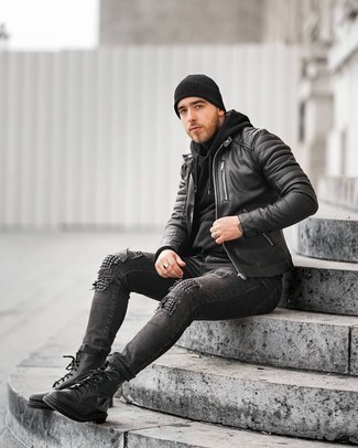 Welche Rollkragenpullover mit schwarzen Pullovers mit einem Kapuze zu tragen – 26 Herren Outfits