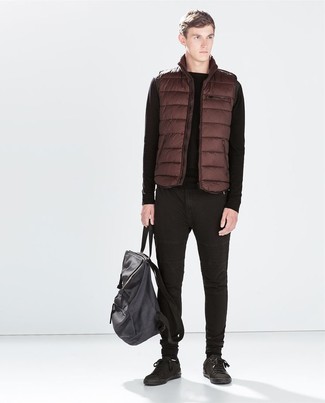Welche Pullover mit einem Rundhalsausschnitt mit schwarzer Jeans zu tragen – 511+ Herren Outfits