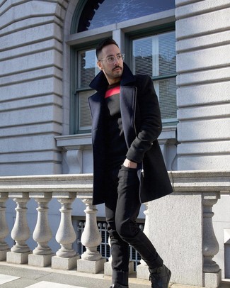 Welche Pullover mit einem Rundhalsausschnitt mit schwarzer Jeans zu tragen – 511+ Herren Outfits