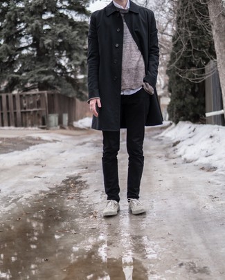 Welche Pullover mit einem Rundhalsausschnitt mit schwarzer Jeans zu tragen – 511+ Herren Outfits