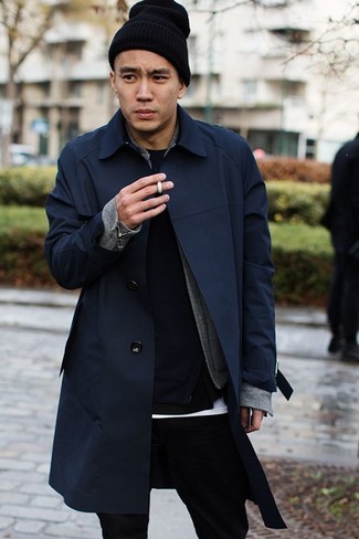 Welche Pullover mit einem Rundhalsausschnitt mit schwarzer Jeans zu tragen – 511+ Herren Outfits
