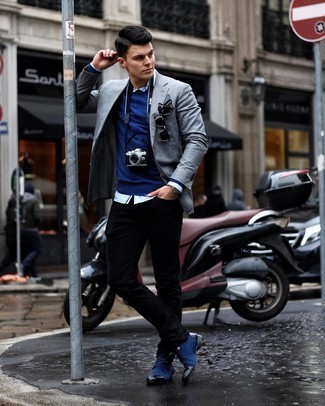 Welche Pullover mit einem Rundhalsausschnitt mit schwarzer Jeans zu tragen – 511+ Herren Outfits