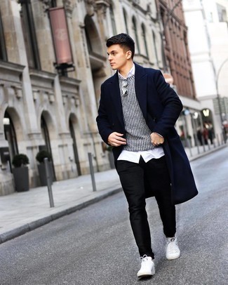 Welche Pullover mit einem Rundhalsausschnitt mit schwarzer Jeans zu tragen – 511+ Herren Outfits