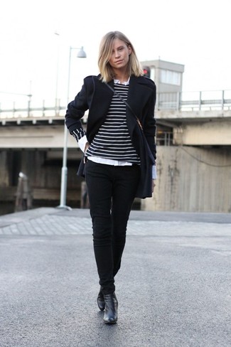 Schwarze Leder Stiefeletten kombinieren – 1560+ Damen Outfits