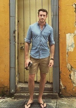 Schwarze Leder Zehensandalen kombinieren – 35 Herren Outfits
