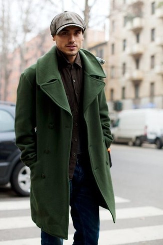 Wie schwarzes Langarmhemd mit blauer Jeans zu kombinieren – 78 Herren Outfits