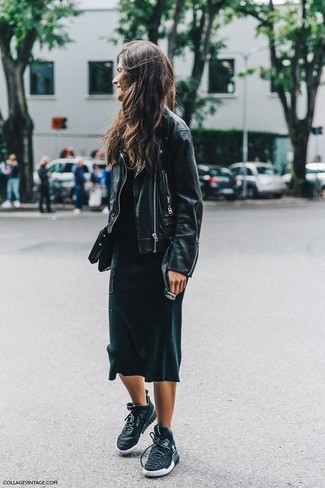 Welche Schuhe mit schwarzen Maxikleides zu tragen – 16 Damen Outfits kühl Wetter