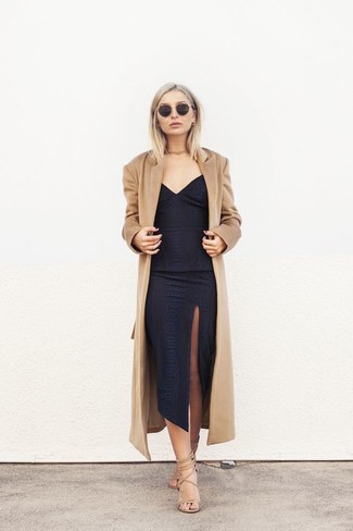 Welche Schuhe mit schwarzen Maxikleides zu tragen – 16 Damen Outfits kühl Wetter